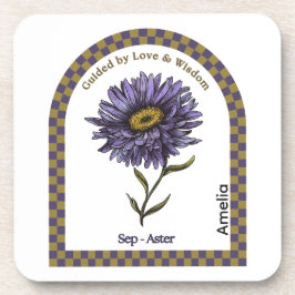 Personalized September Birth Month Flower Coaster Bier Onderzetter