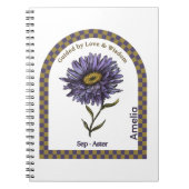 Personalized September Birth Month Flower Notebook Notitieboek (Voorkant)