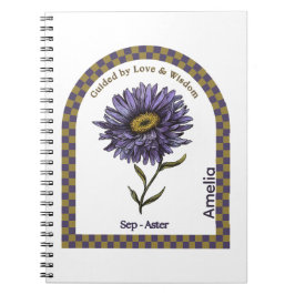 Personalized September Birth Month Flower Notebook Notitieboek