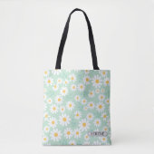 Personalized Serene Daisy Floral Tote Bag (Voorkant)