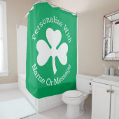 PERSONALIZED Shamrock St Patricks Day Douchegordijn (In situ)