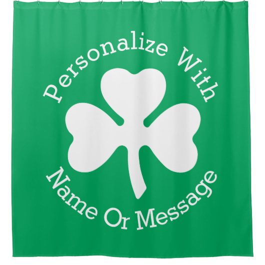 PERSONALIZED Shamrock St Patricks Day Douchegordijn (Voorkant)