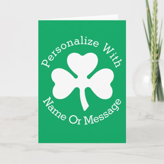 PERSONALIZED Shamrock St Patricks Day Kaart (Voorkant)