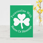 PERSONALIZED Shamrock St Patricks Day Kaart (Gele Bloem)
