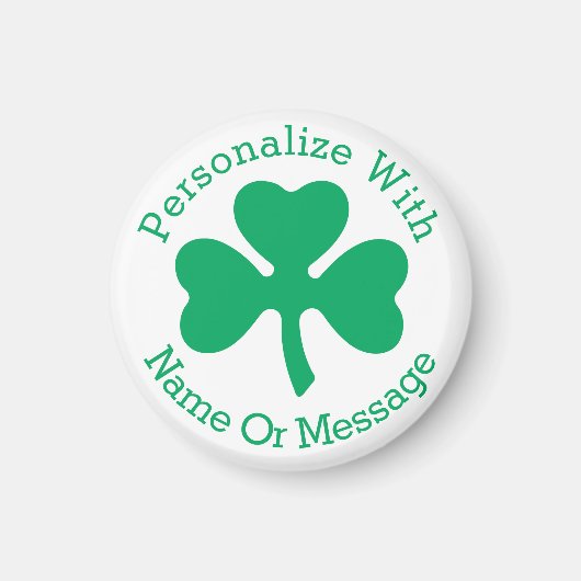 PERSONALIZED Shamrock St Patricks Day Magneet (Voorkant)