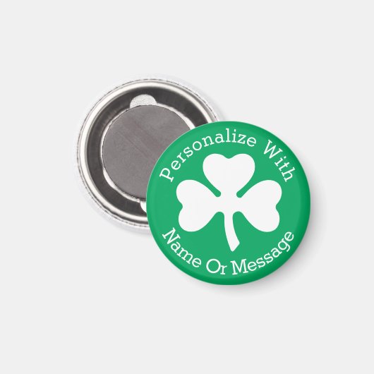 PERSONALIZED Shamrock St Patricks Day Magneet (Voorkant / Achterkant)