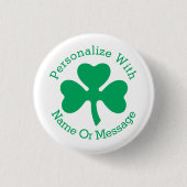 PERSONALIZED Shamrock St Patricks Day Ronde Button 3,2 Cm (Voorkant)
