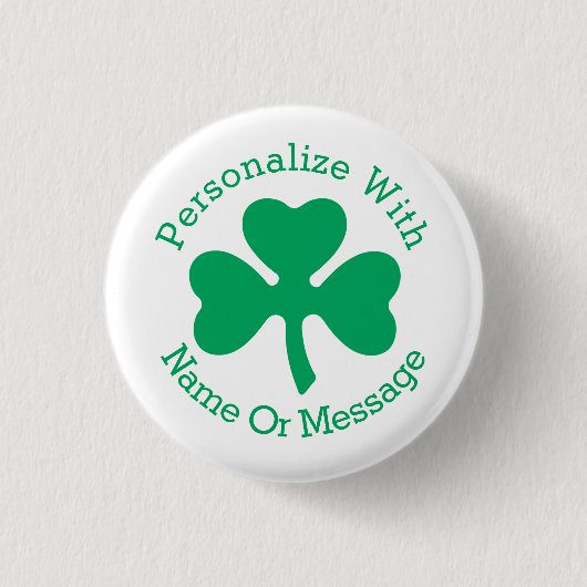 PERSONALIZED Shamrock St Patricks Day Ronde Button 3,2 Cm (Voorkant)