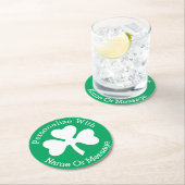 PERSONALIZED Shamrock St Patricks Day Ronde Kartonnen Onderzetter (Insitu)