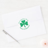 PERSONALIZED Shamrock St Patricks Day Ronde Sticker (Envelop)
