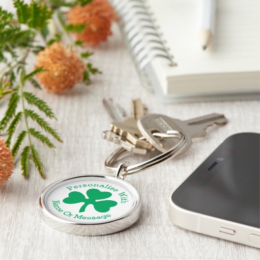 PERSONALIZED Shamrock St Patricks Day Sleutelhanger (Zijkant)
