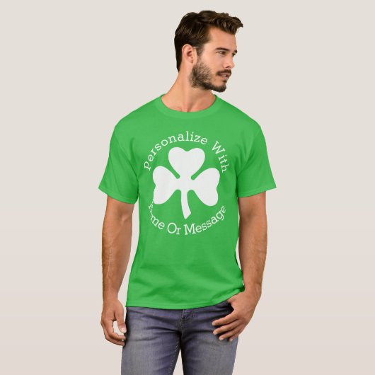 PERSONALIZED Shamrock St Patricks Day T-shirt (Voorkant volledig)