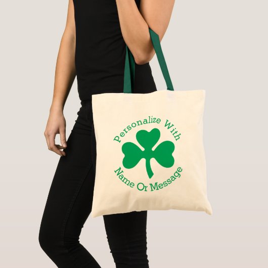 PERSONALIZED Shamrock St Patricks Day Tote Bag (Voorkant (product))