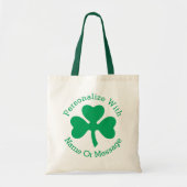 PERSONALIZED Shamrock St Patricks Day Tote Bag (Voorkant)