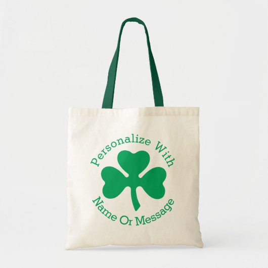 PERSONALIZED Shamrock St Patricks Day Tote Bag (Voorkant)