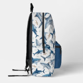 Personalized Shark Pattern Backpack for Boys Bedrukte Rugzak (Links)