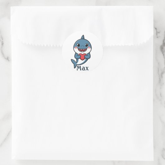 Personalized Shark Valentine Sticker for Boys (Tas)