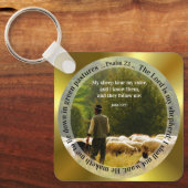 Personalized Shepherd and Flock Psalm 23 Key Ring Sleutelhanger (Voorkant)