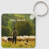 Personalized Shepherd and Flock Psalm 23 Key Ring Sleutelhanger (Achterkant)