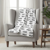 Personalized Sherpa Fleece Initial Blanket, Custom Deken
