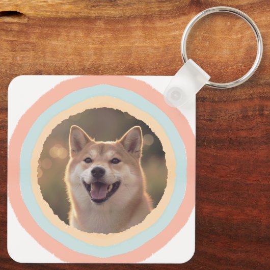 Personalized Shiba Inu Keychain – Name & Photo (Achterkant)
