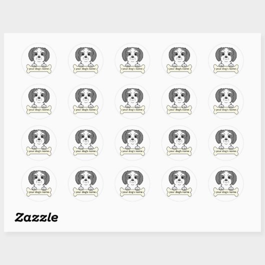 Personalized Shih Tzu Ronde Sticker (Vel)