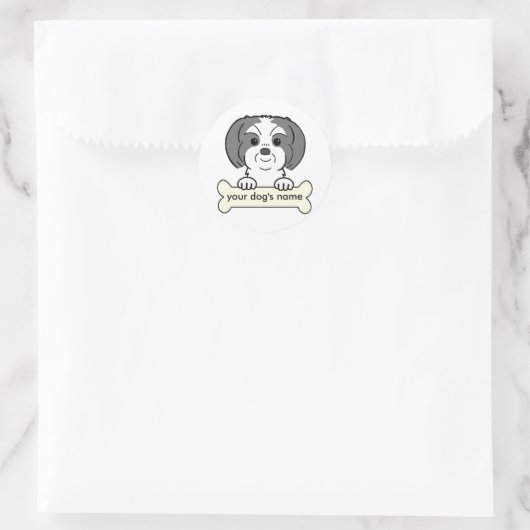Personalized Shih Tzu Ronde Sticker (Tas)