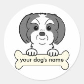 Personalized Shih Tzu Ronde Sticker (Voorkant)