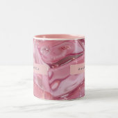 Personalized Shimmer Glossy Pink Ice Tweekleurige Koffiemok (Center)