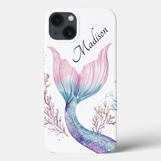 Personalized Shimmering Mermaid Tail Phone Case (Achterkant)