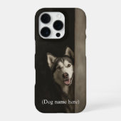 Personalized Siberian Husky Portrait iPhone Hoesje (Achterkant)