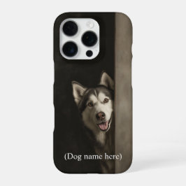 Personalized Siberian Husky Portrait iPhone 16 Pro Hoesje