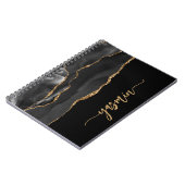 Personalized Signature Black Gold Agate Notitieboek (Linkerzijde)