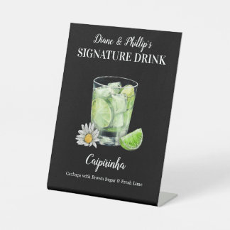 Personalized Signature Drink Caipirinha Cocktail Reclamebord Met Voetstuk