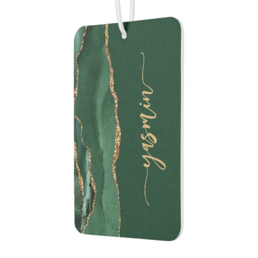 Personalized Signature Emerald Green Gold Agate Luchtverfrisser (Links)