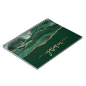Personalized Signature Emerald Green Gold Agate Notitieboek (Linkerzijde)