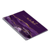 Personalized Signature Purple Gold Agate Notitieboek (Rechterzijde)