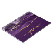 Personalized Signature Purple Gold Agate Notitieboek (Linkerzijde)