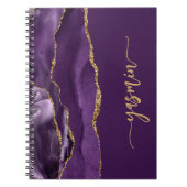 Personalized Signature Purple Gold Agate Notitieboek (Voorkant)