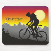 Personalized Silhouette Mountin Bike Mousepad Muismat (Voorkant)