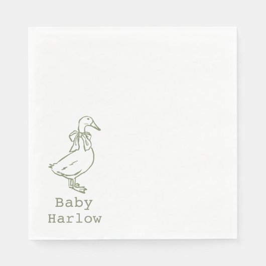 Personalized Silly Goose Baby Shower Servet (Voorkant)