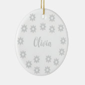Personalized Silver Christmas  Keramisch Ornament (Rechts)