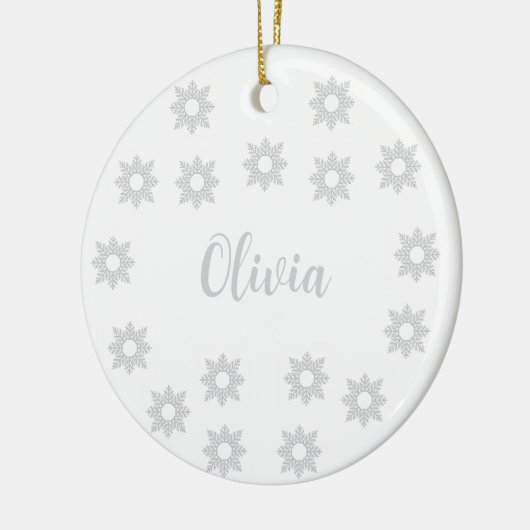 Personalized Silver Christmas  Keramisch Ornament (Links)