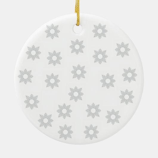 Personalized Silver Christmas  Keramisch Ornament (Achterkant)