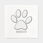 Personalized Silver Foiled Dog Paw Image Folie Servetten (Voorkant)