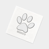 Personalized Silver Foiled Dog Paw Image Folie Servetten (Links)