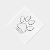 Personalized Silver Foiled Dog Paw Image Folie Servetten (Rechts)