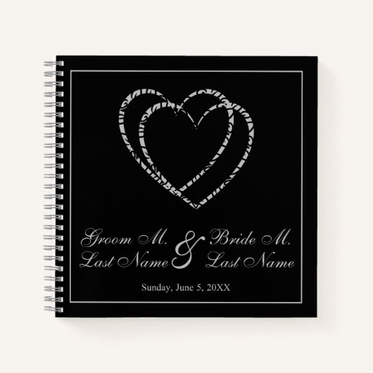 Personalized Silver Wedding Guest Book Notitieboek (Voorkant)