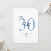 Personalized Simple 30th Birthday Card Son Kaart (Voorkant / Achterkant in situ)