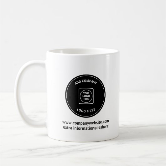 Personalized Simple Business Logo Promo mug Koffiemok (Links)